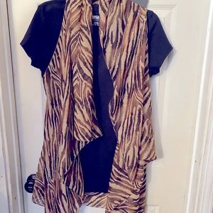 Blouse with sheer top